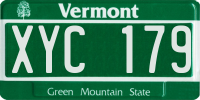 VT license plate XYC179