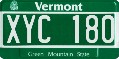 VT license plate XYC180