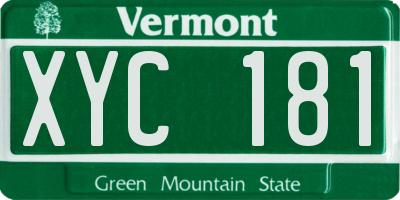 VT license plate XYC181