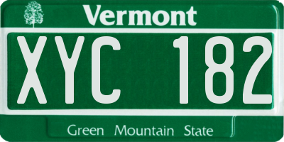 VT license plate XYC182