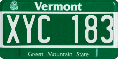 VT license plate XYC183