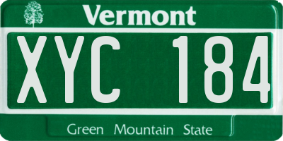 VT license plate XYC184