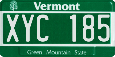 VT license plate XYC185