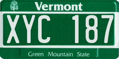 VT license plate XYC187