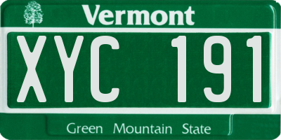 VT license plate XYC191