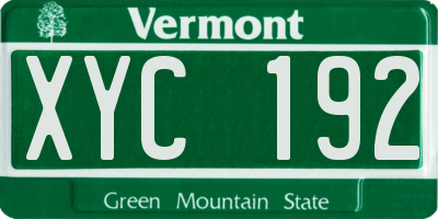 VT license plate XYC192