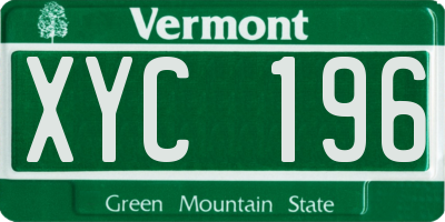VT license plate XYC196