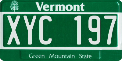 VT license plate XYC197