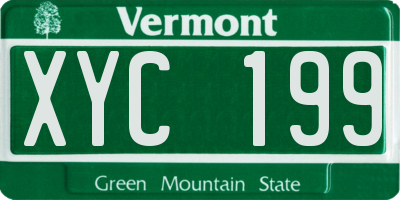 VT license plate XYC199