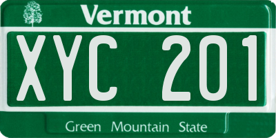 VT license plate XYC201