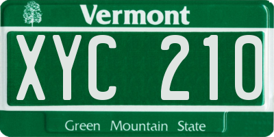 VT license plate XYC210