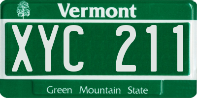 VT license plate XYC211