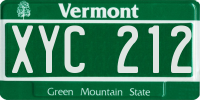 VT license plate XYC212
