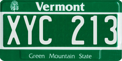 VT license plate XYC213