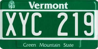VT license plate XYC219