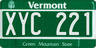 VT license plate XYC221