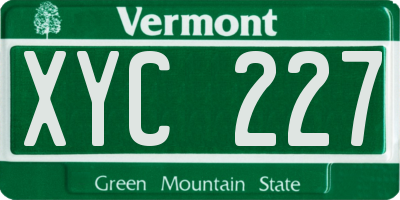 VT license plate XYC227