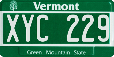 VT license plate XYC229