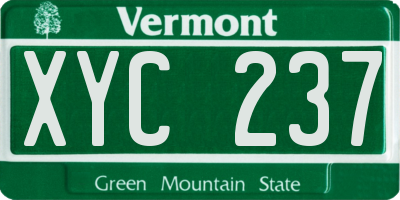 VT license plate XYC237
