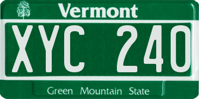 VT license plate XYC240