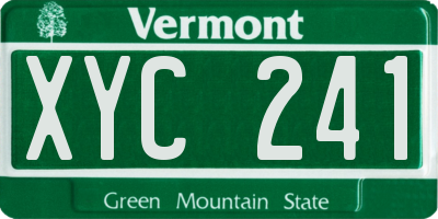 VT license plate XYC241
