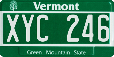 VT license plate XYC246