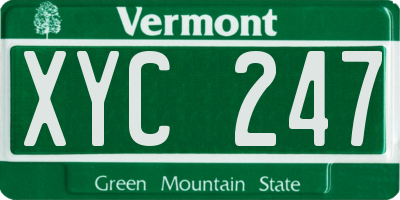 VT license plate XYC247
