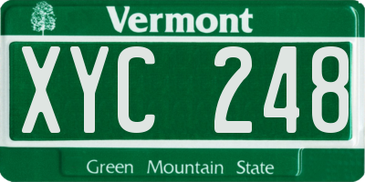 VT license plate XYC248