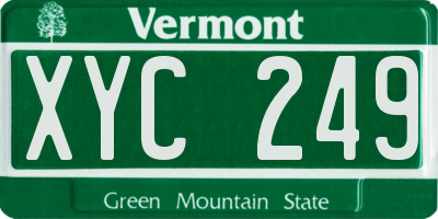 VT license plate XYC249