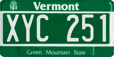 VT license plate XYC251