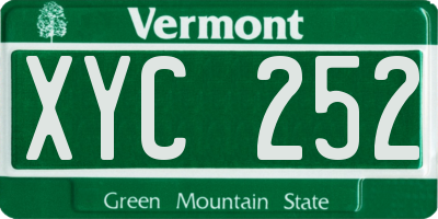 VT license plate XYC252