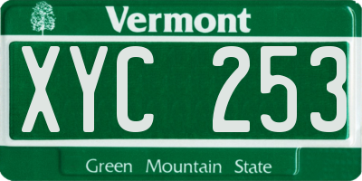 VT license plate XYC253