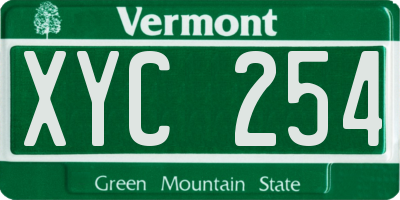 VT license plate XYC254