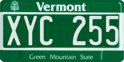 VT license plate XYC255