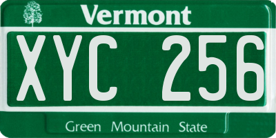 VT license plate XYC256