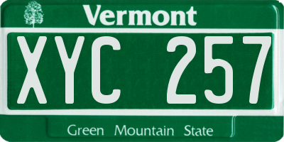 VT license plate XYC257