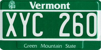 VT license plate XYC260