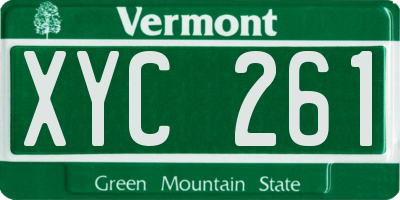 VT license plate XYC261