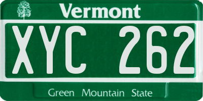 VT license plate XYC262