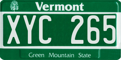 VT license plate XYC265