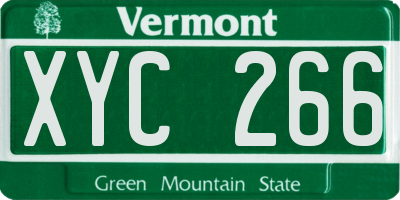 VT license plate XYC266