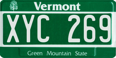 VT license plate XYC269