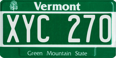 VT license plate XYC270