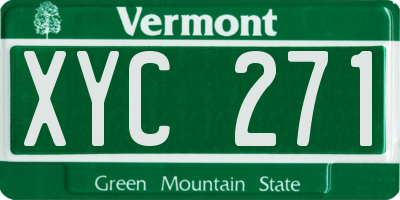 VT license plate XYC271