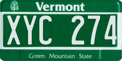 VT license plate XYC274