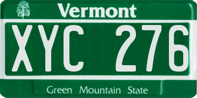 VT license plate XYC276