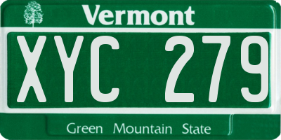 VT license plate XYC279