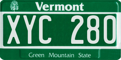 VT license plate XYC280