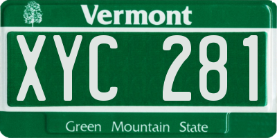 VT license plate XYC281