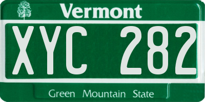 VT license plate XYC282
